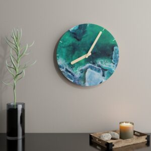Turquoise Wooden Wall Clock
